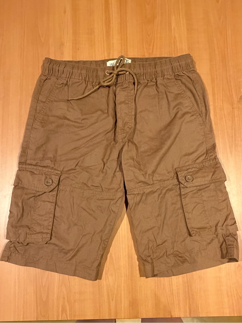 Casual Men's Cargo Drawstring Shorts in Brown